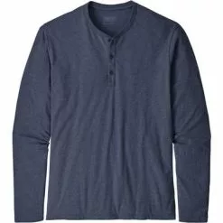 Patagonia Organic Cotton Lightweight Long Sleeve Henley Pullover Men's -Hot Sale Clothing Store 95007 NEW NAVY m