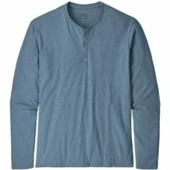 Patagonia Organic Cotton Lightweight Long Sleeve Henley Pullover Men's -Hot Sale Clothing Store 95007 PIGEON BLUE m