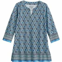 Coolibar St. Lucia Tunic Top UPF 50Plus Women's -Hot Sale Clothing Store 95429 ICE BLUETILE MEDALN m