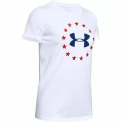 Under Armour Freedom Logo Short Sleeve Crew T-Shirt Women's -Hot Sale Clothing Store 95574 WHITEROYAL m