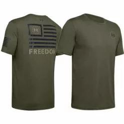 Under Armour Freedom Banner Short Sleeve T-Shirt Men's -Hot Sale Clothing Store 95627 MARINE OD GREENBLK m