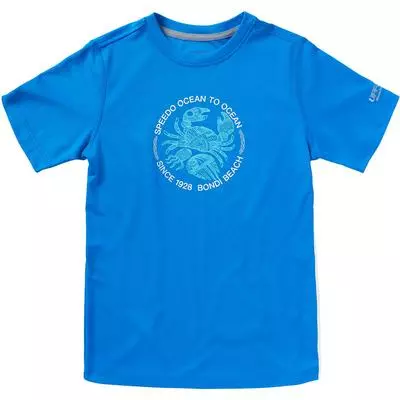 Speedo Short Sleeve Graphic Swim Shirt (Crab/Jelly Fish) Boys' 1 Speedo Short Sleeve Graphic Swim Shirt (Crab/Jelly Fish) Boys'