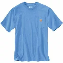 Carhartt Loose Fit Heavyweight Short-Sleeve Pocket T-Shirt Men's -Hot Sale Clothing Store 96119 BLUE LAGOON HEATHER m